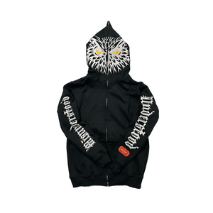 Black Owl Vision Full Zipped Hoodie