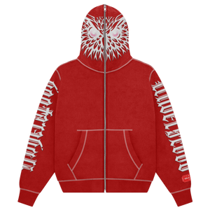 Red Owl Vision Puff Print Full Zipped Hoodie